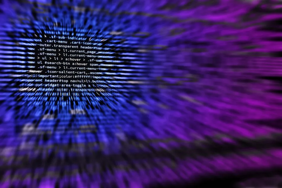 Computer code on a screen