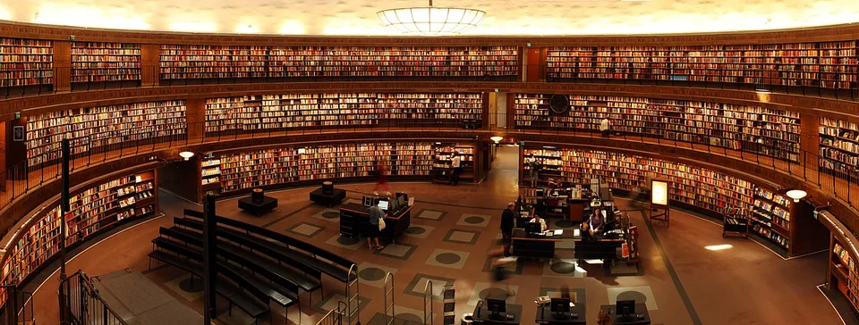 Students in a university library