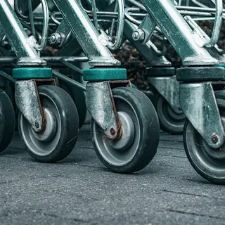 Shopping carts at a supermarket