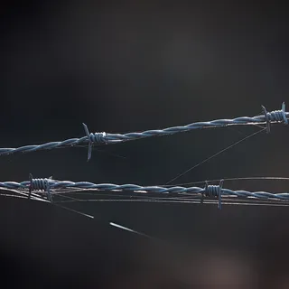 Barbed wire on a prison fence