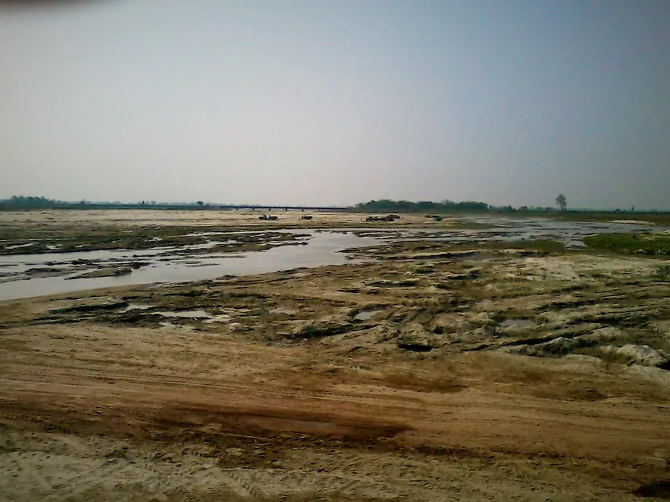 The Gandak river at Valmiki Nagar in Bihar, India.